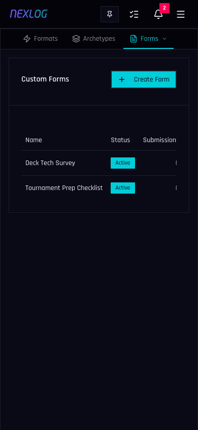 Custom Forms - Nexlog Feature Screenshot (Mobile)